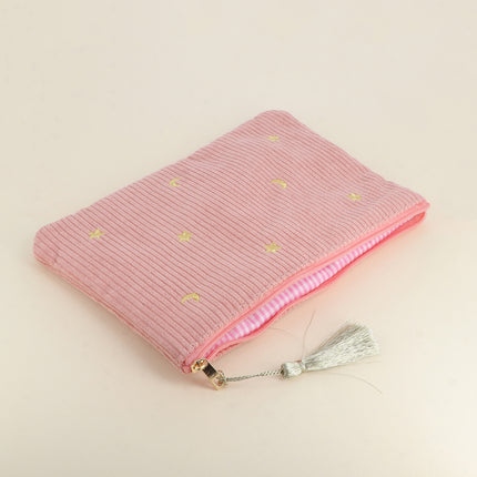 Pencil case - stars and moons - corduroy - 20 x 14 cm