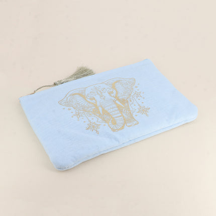 Trousse en coton - éléphant style mandala - 20 x 14 cm