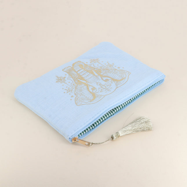 Trousse en coton - éléphant style mandala - 20 x 14 cm