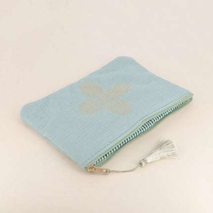 Trousse en coton - croix florale - 20 x 14 cm