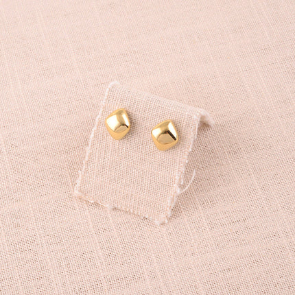Stud earrings - domed diamond shape 12x15mm