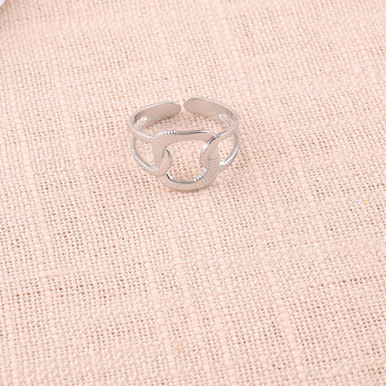 Bague - anneau effet maille texturée