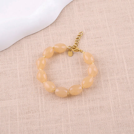 Bracelet sur cordon Sixtine - grosses perles en résine colorée