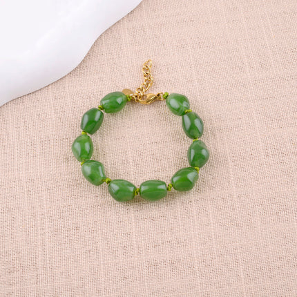 Bracelet sur cordon Sixtine - grosses perles en résine colorée