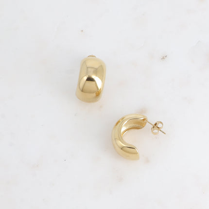 Créoles - demi anneau épais et large 13x20mm