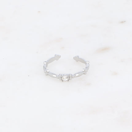 Bague - anneau fin avec oxyde de zirconium