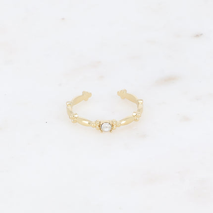 Bague - anneau fin avec oxyde de zirconium