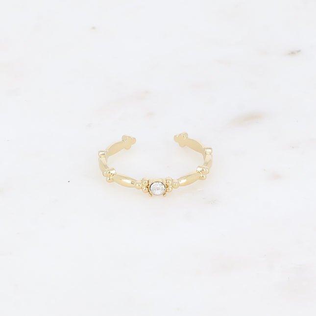 Bague - anneau fin avec oxyde de zirconium