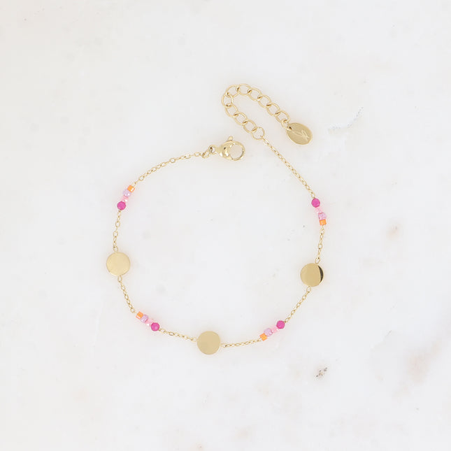 Ysao Bracelet - round tassels, seed beads and natural stones