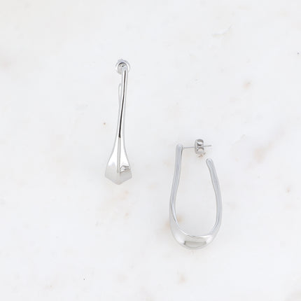 Créoles - anneau pendant ondulé 21 x 48mm