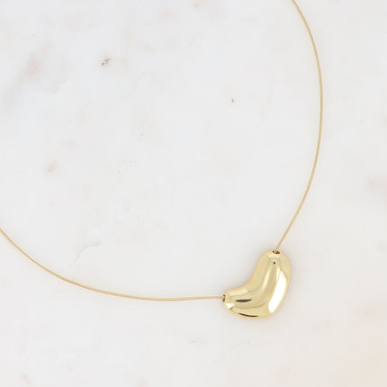 Collier - maille serpent avec pendentif courbé et creux