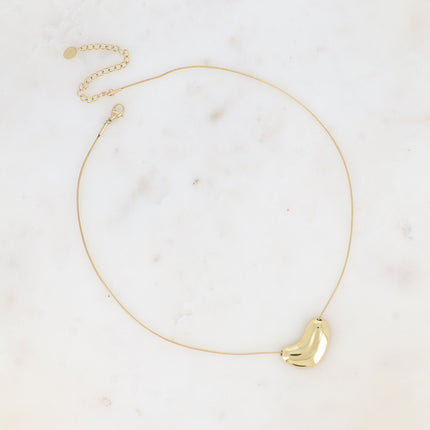 Collier - maille serpent avec pendentif courbé et creux
