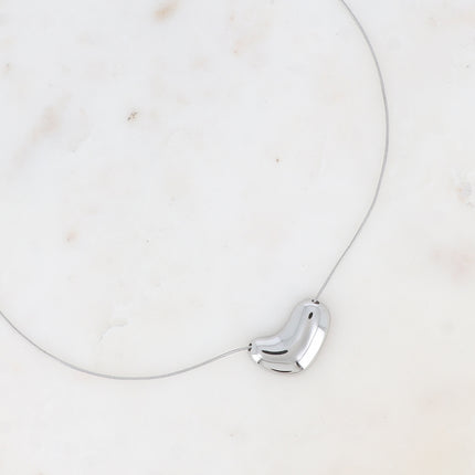 Collier - maille serpent avec pendentif courbé et creux