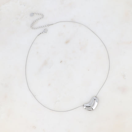 Collier - maille serpent avec pendentif courbé et creux