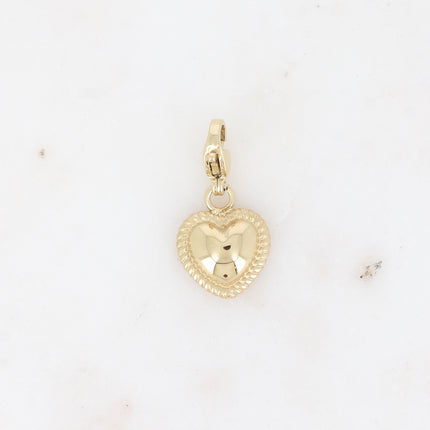 Charm - braided heart with domed contours