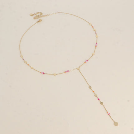 Collier Y Ysao - pampilles rondes, rocailles et pierres naturelles