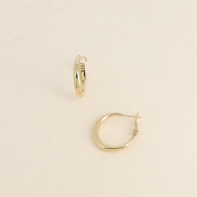Sleeper hoop earrings - classic 25x25mm
