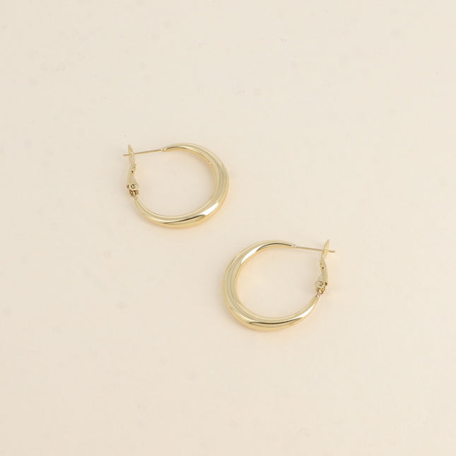Sleeper hoop earrings - classic 25x25mm