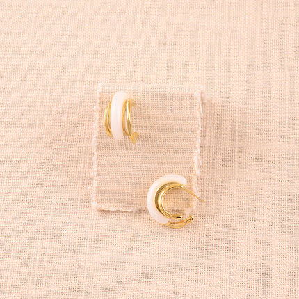 Hoop earrings - 3 rings and colored resin