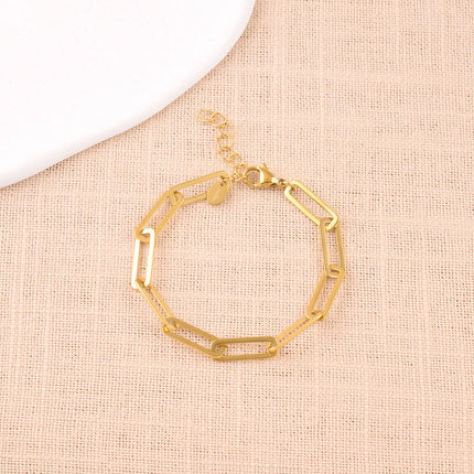 Bracelet Gaia - maille aux anneaux rectangulaires