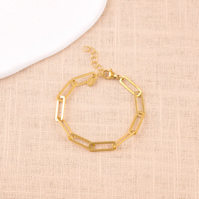 Bracelet Gaia - maille aux anneaux rectangulaires