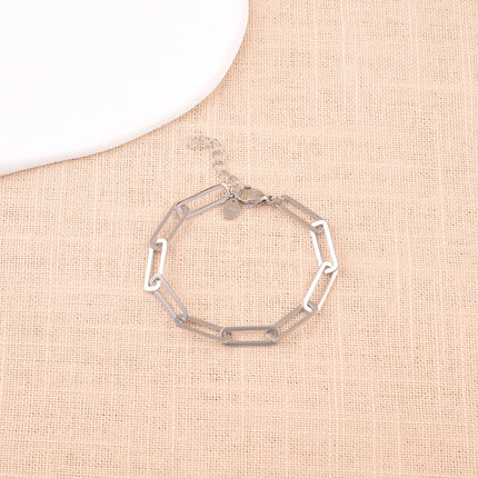 Bracelet Gaia - maille aux anneaux rectangulaires