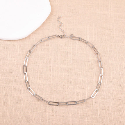 Collier Gaia - maille aux anneaux rectangulaires
