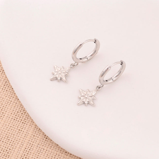 Creole earrings - North Star pendant