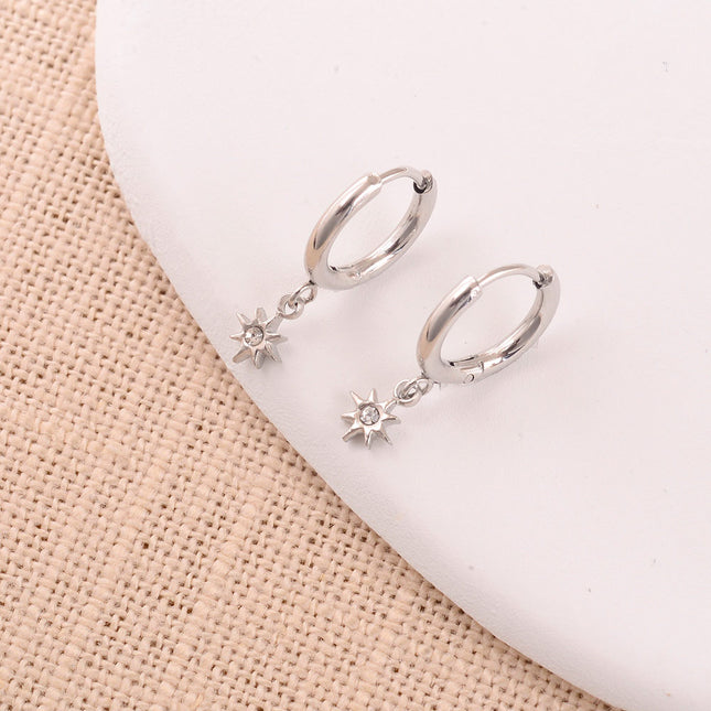 Créoles - pendentif petite étoile du Nord et oxyde de zirconium