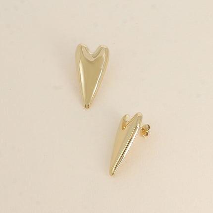 Boucles puces - pièce coeur allongé
