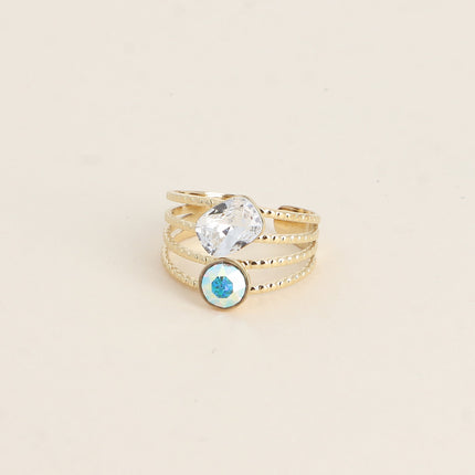 Bague Lolita - 4 rangs striés avec cristaux Swarovski®