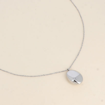 Collier Giovanna - pendentif grand ovale effet miroir