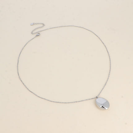 Collier Giovanna - pendentif grand ovale effet miroir