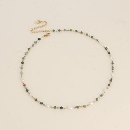 Collier Florinia - pierres naturelles, perles d'eau douce