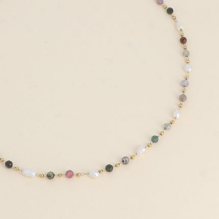Collier Florinia - pierres naturelles, perles d'eau douce
