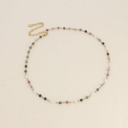Collier Florinia - pierres naturelles, perles d'eau douce