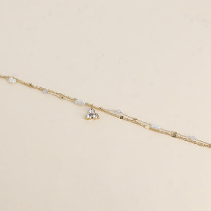 Bracelet Isabeau - 2 rangs, pierres naturelles, perles d'eau douce et 3 cristaux