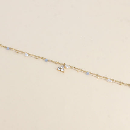 Bracelet Isabeau - 2 rangs, pierres naturelles, perles d'eau douce et 3 cristaux