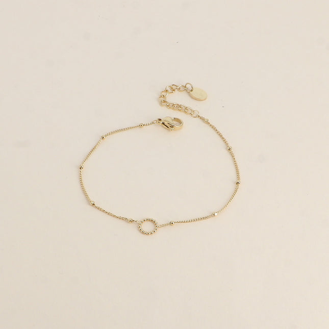 Bracelet - chain with beads and milgrain circle
