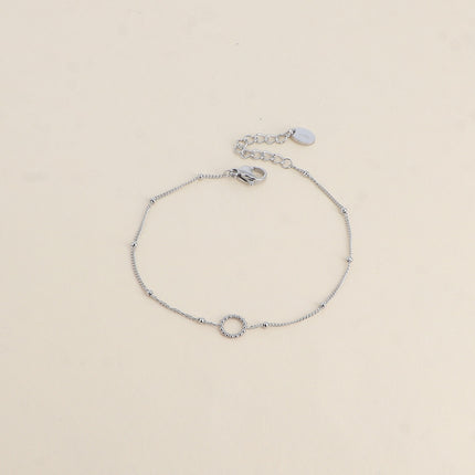 Bracelet - chaîne avec boules et cercle milgrain