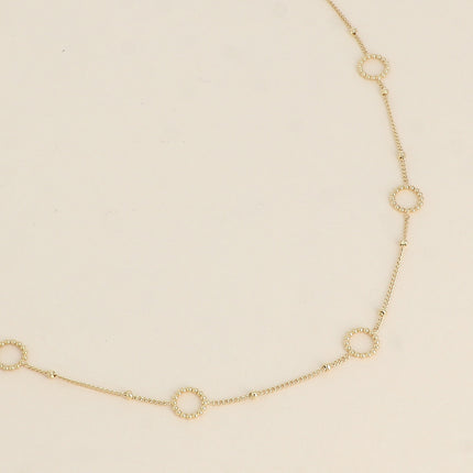 Collier - chaîne avec boules et cercles milgrain