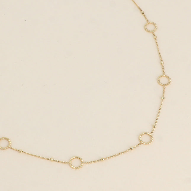 Collier - chaîne avec boules et cercles milgrain