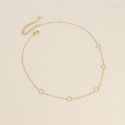 Collier - chaîne avec boules et cercles milgrain