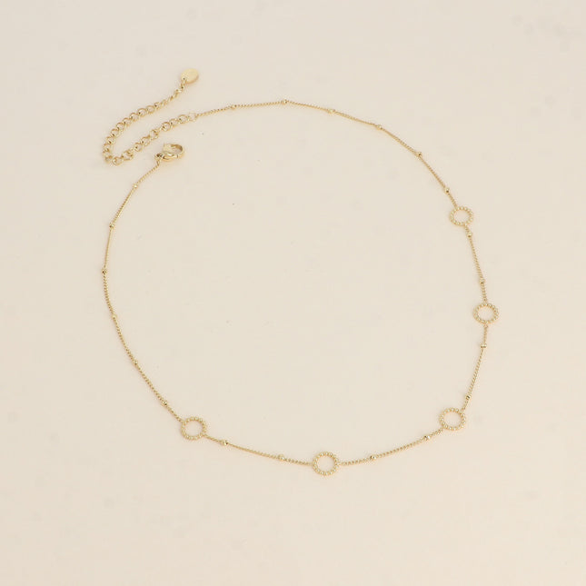 Collier - chaîne avec boules et cercles milgrain
