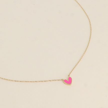 Collier - pendentif coeur en émail