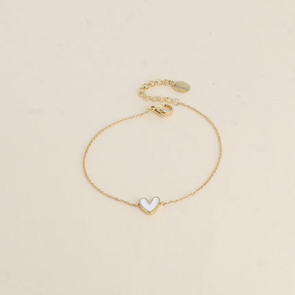 Bracelet - pendentif coeur en émail