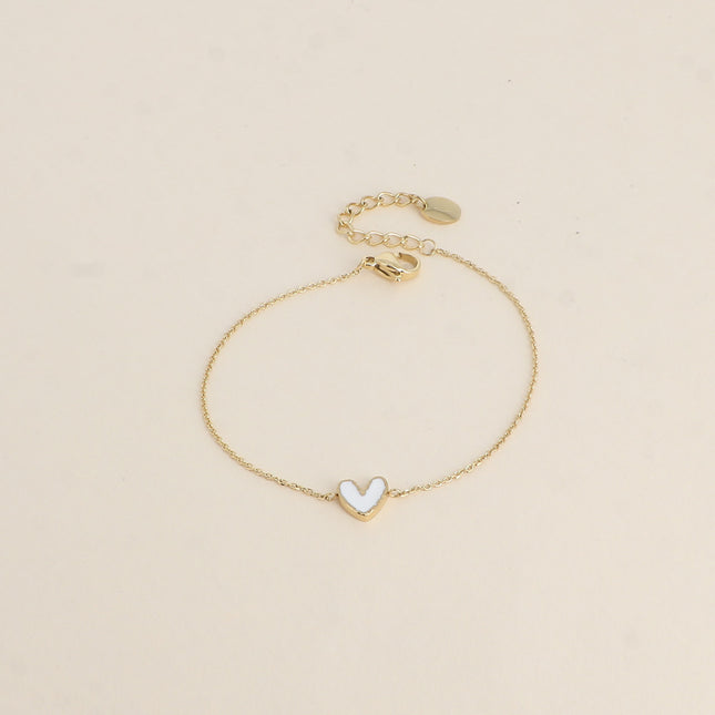 Bracelet - pendentif coeur en émail