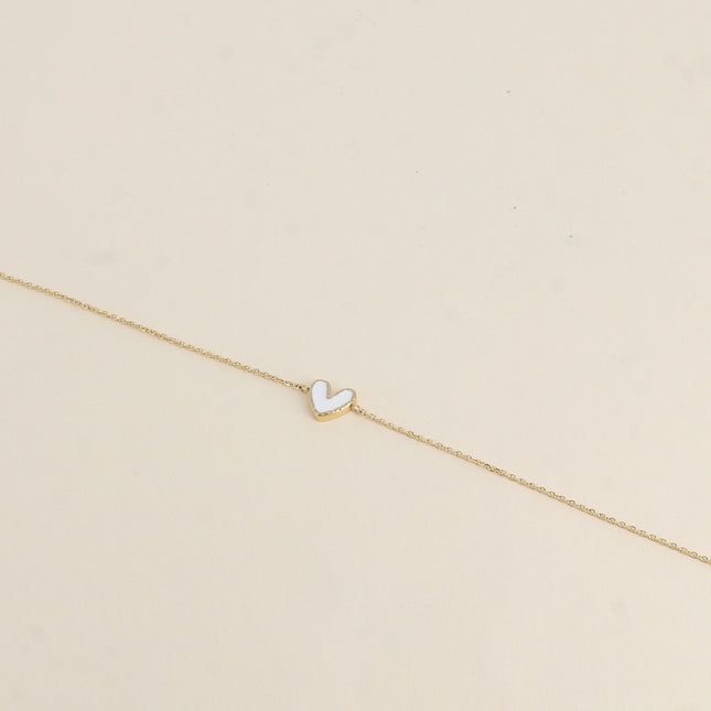 Bracelet - pendentif coeur en émail