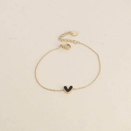Bracelet - pendentif coeur en émail