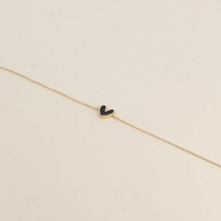 Bracelet - pendentif coeur en émail